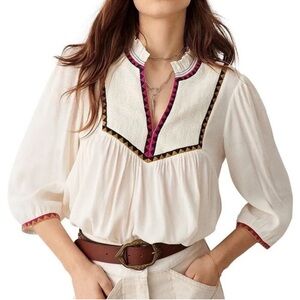 ba&sh Tracey Embroidered Blouse